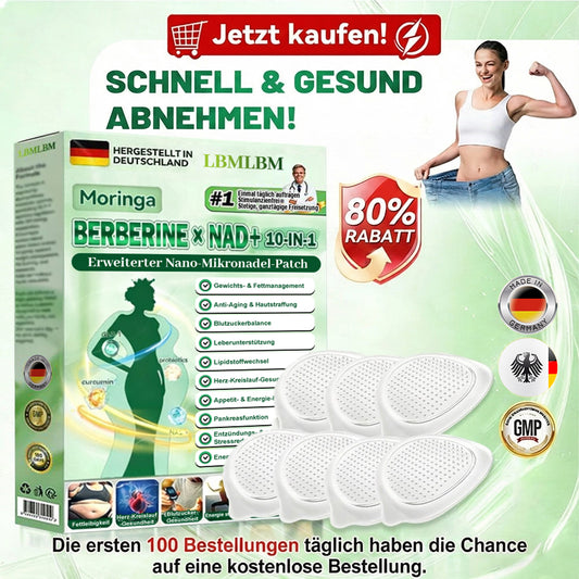 Offizieller Shop 🇩🇪 | LBMLBM™ Moringa-Berberin × NAD+ 10-in-1 Nano-Mikronadel-Pflaster – Tägliche, sichtbare Ergebnisse in 7 Tagen ✅ Für Gewichtskontrolle, Hautgesundheit, Diabetes und Gelenkgesundheit