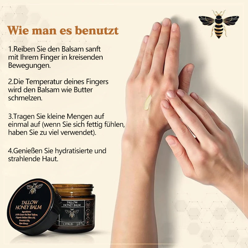 Bio-Balsam aus Weiderindertalg mit rohem Honig